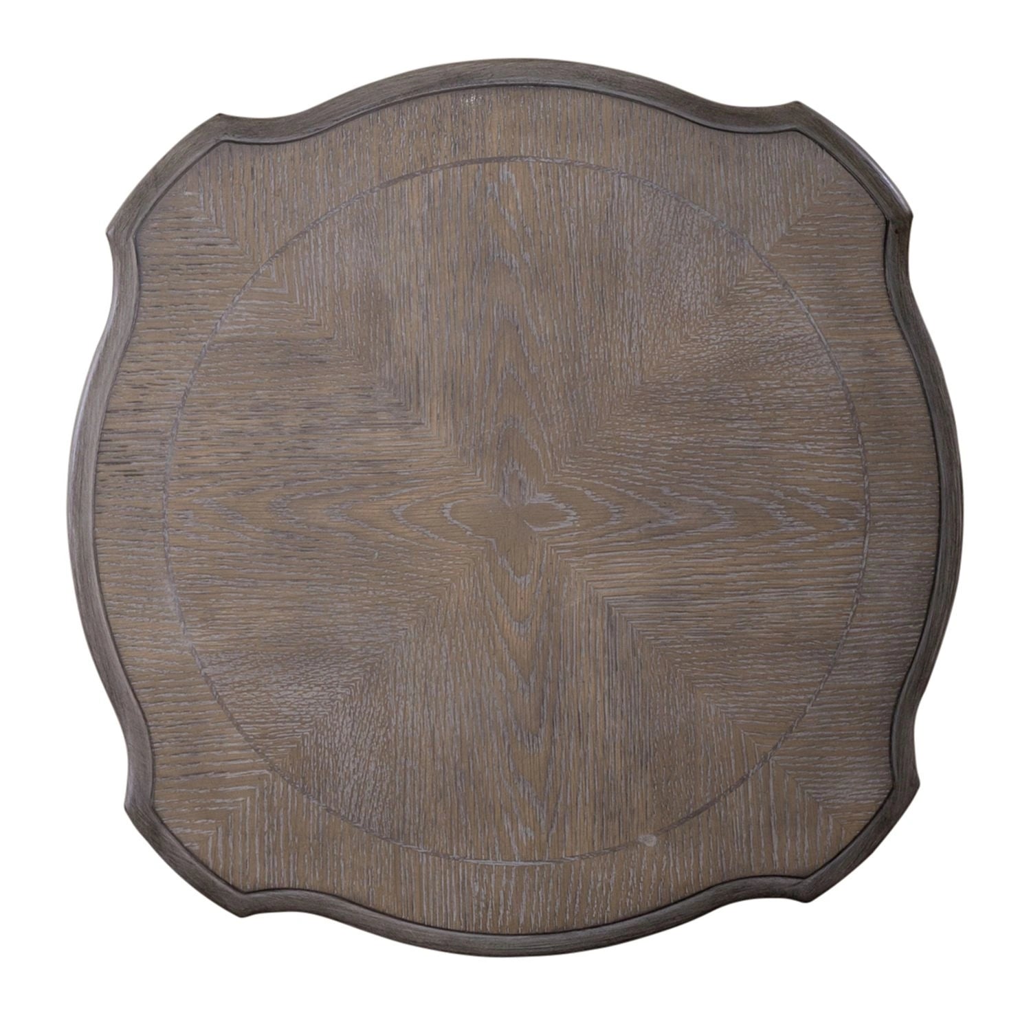 Magnolia Manor Round Accent Table in Antique White Base w/ Weathered Bark Tops image