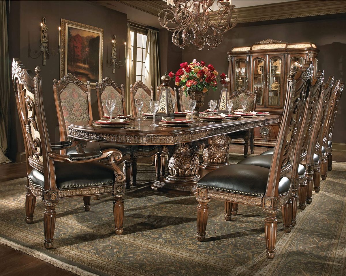AICO Villa Valencia Side Chair in Classic Chestnut (Set of 2) - Luxury Home Furniture (MI)