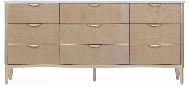 AICO Malibu Crest 9 Drawer Dresser in Blush - Luxury Home Furniture (MI)