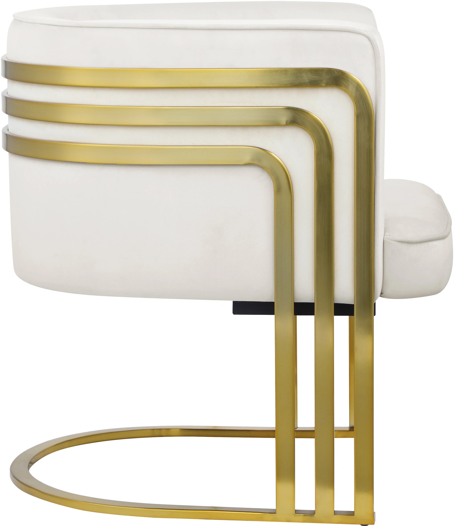 Rays Cream Velvet Accent Chair