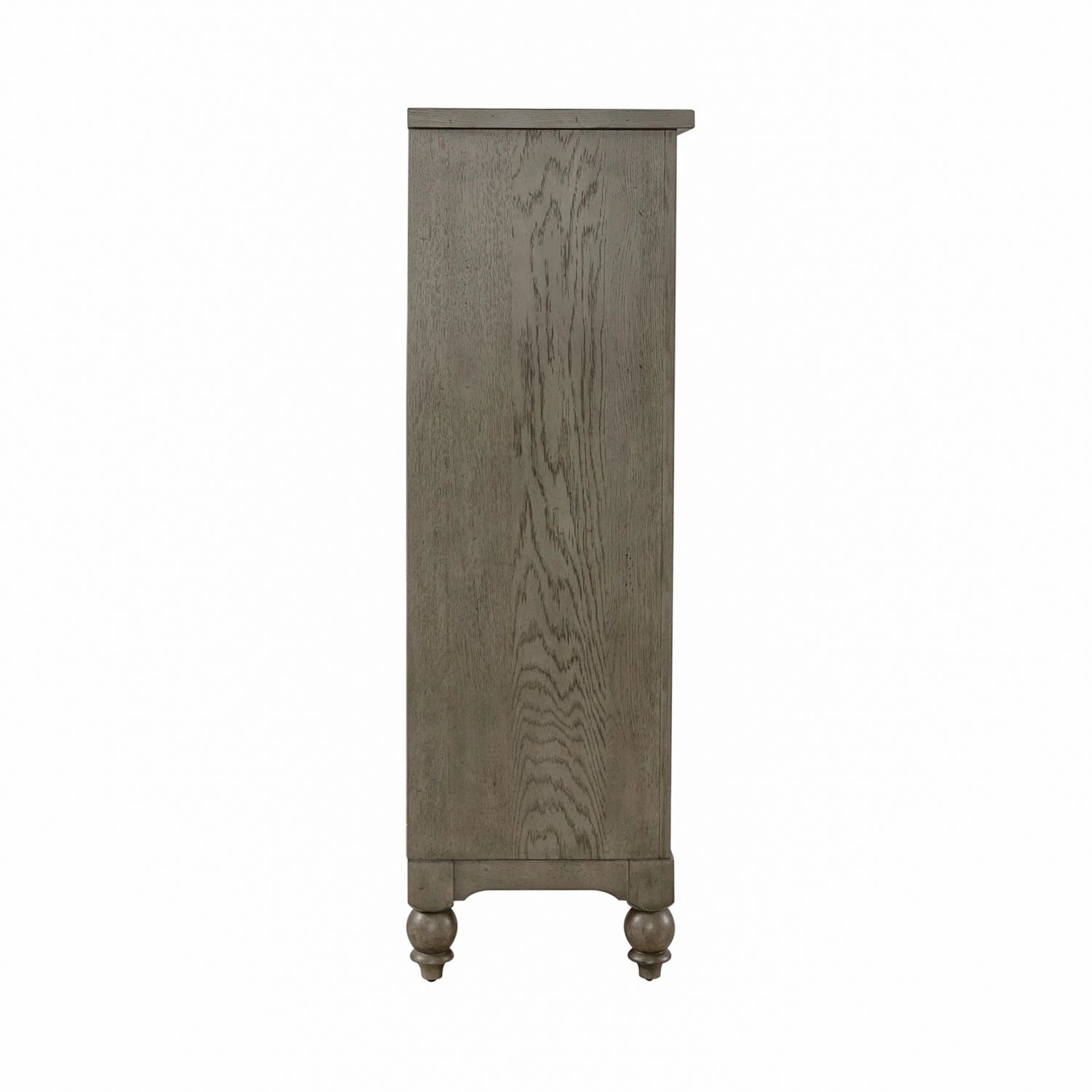 Americana Farmhouse 5 Drawer Chest in Dusty Taupe and Black image