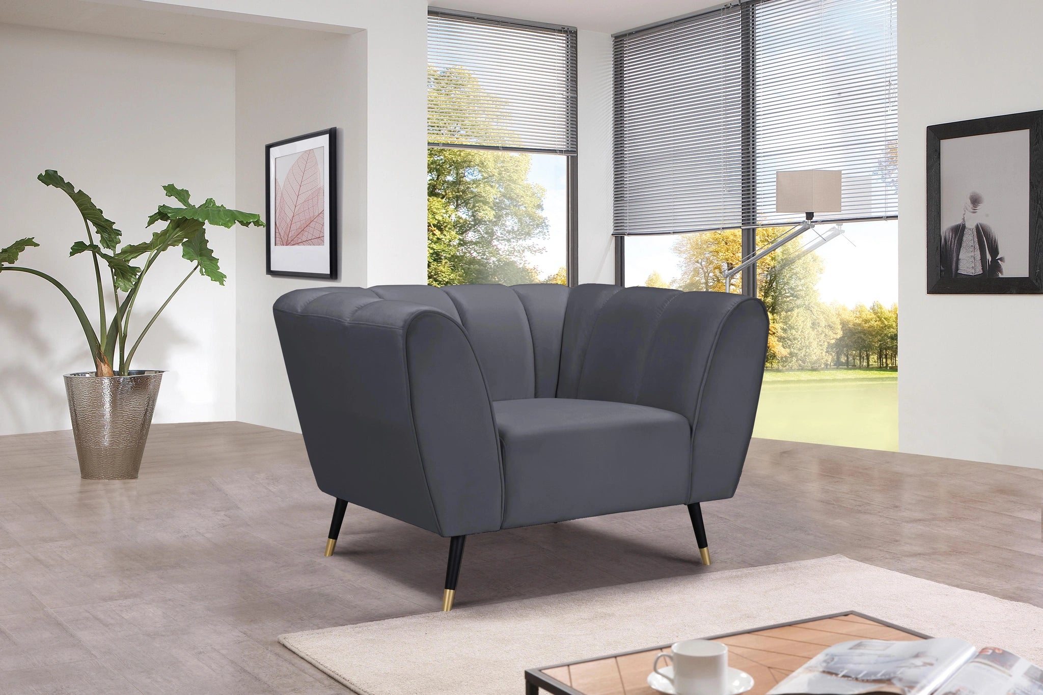 Beaumont Grey Velvet Chair
