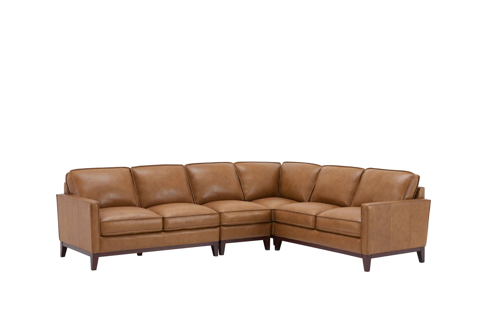 Leather Italia USA Georgetowne Newport LAF One Arm Loveseat in Camel