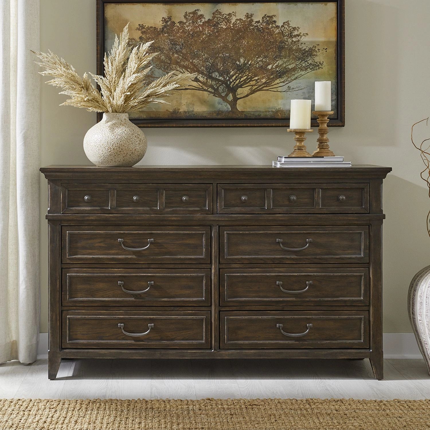 Paradise Valley 8 Drawer Dresser in Saddle Brown image