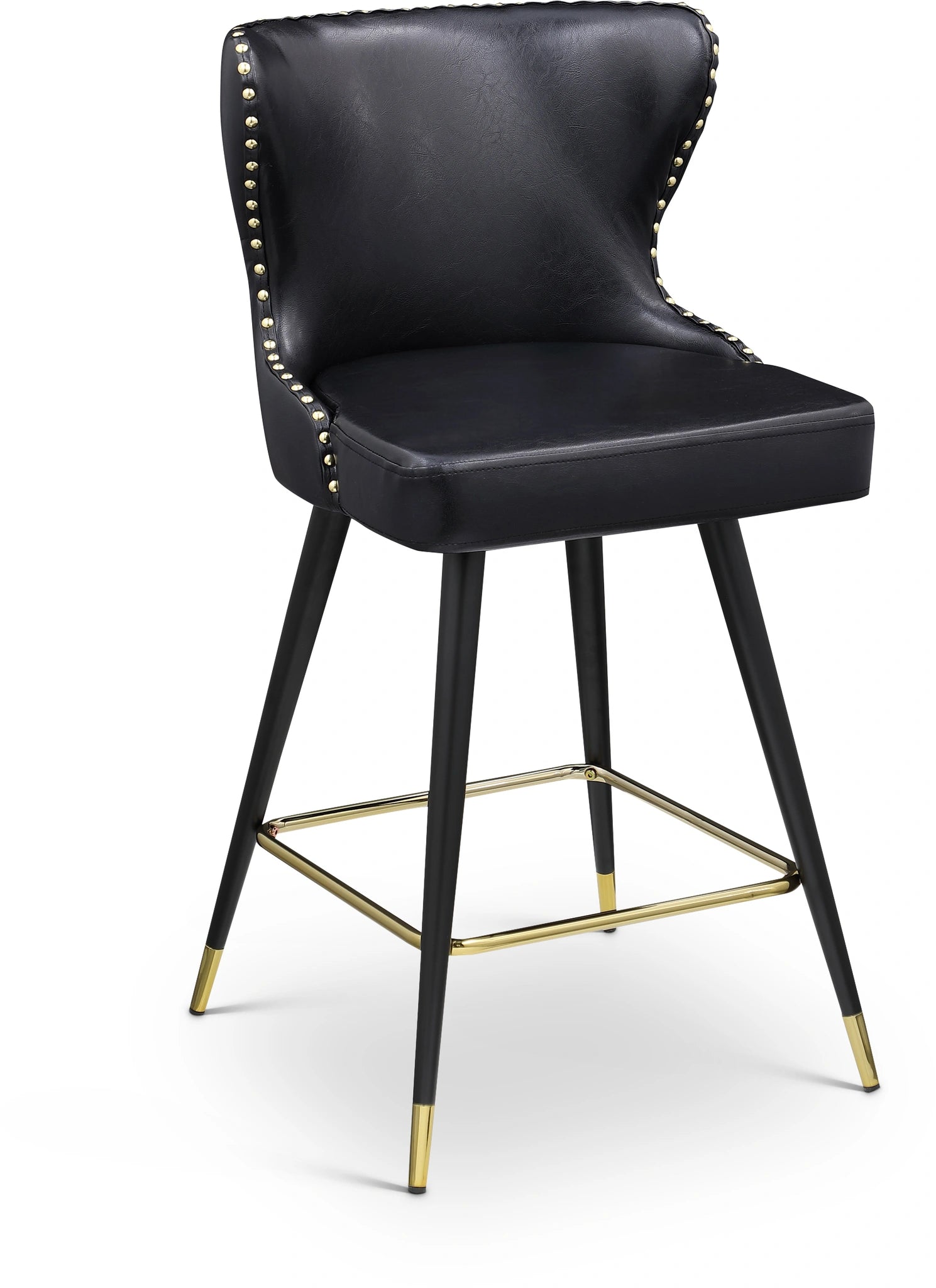 Hendrix Black Faux Leather Counter/Bar Stool