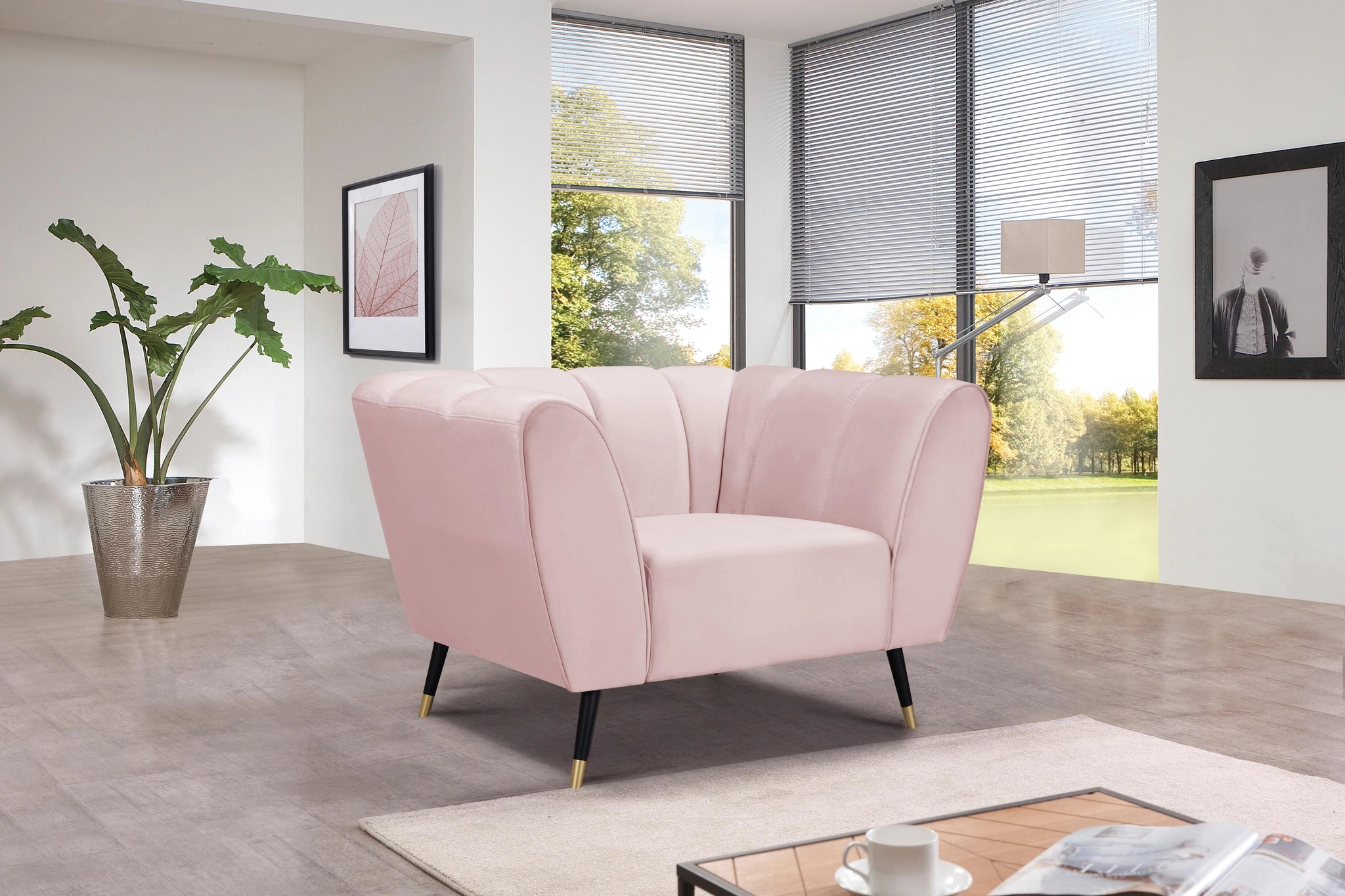 Beaumont Pink Velvet Chair