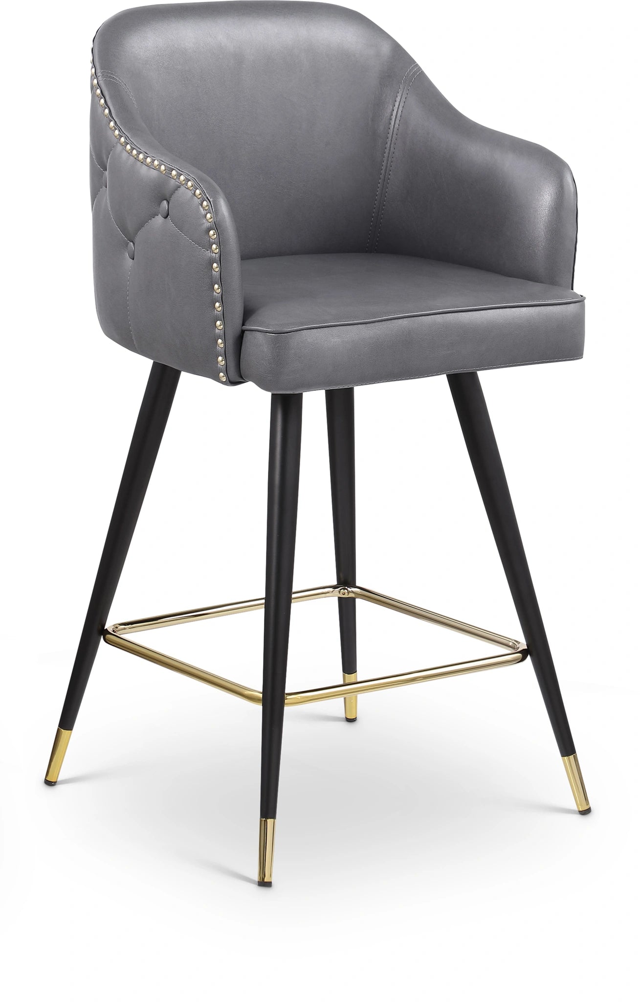 Barbosa Grey Faux Leather Counter/Bar Stool
