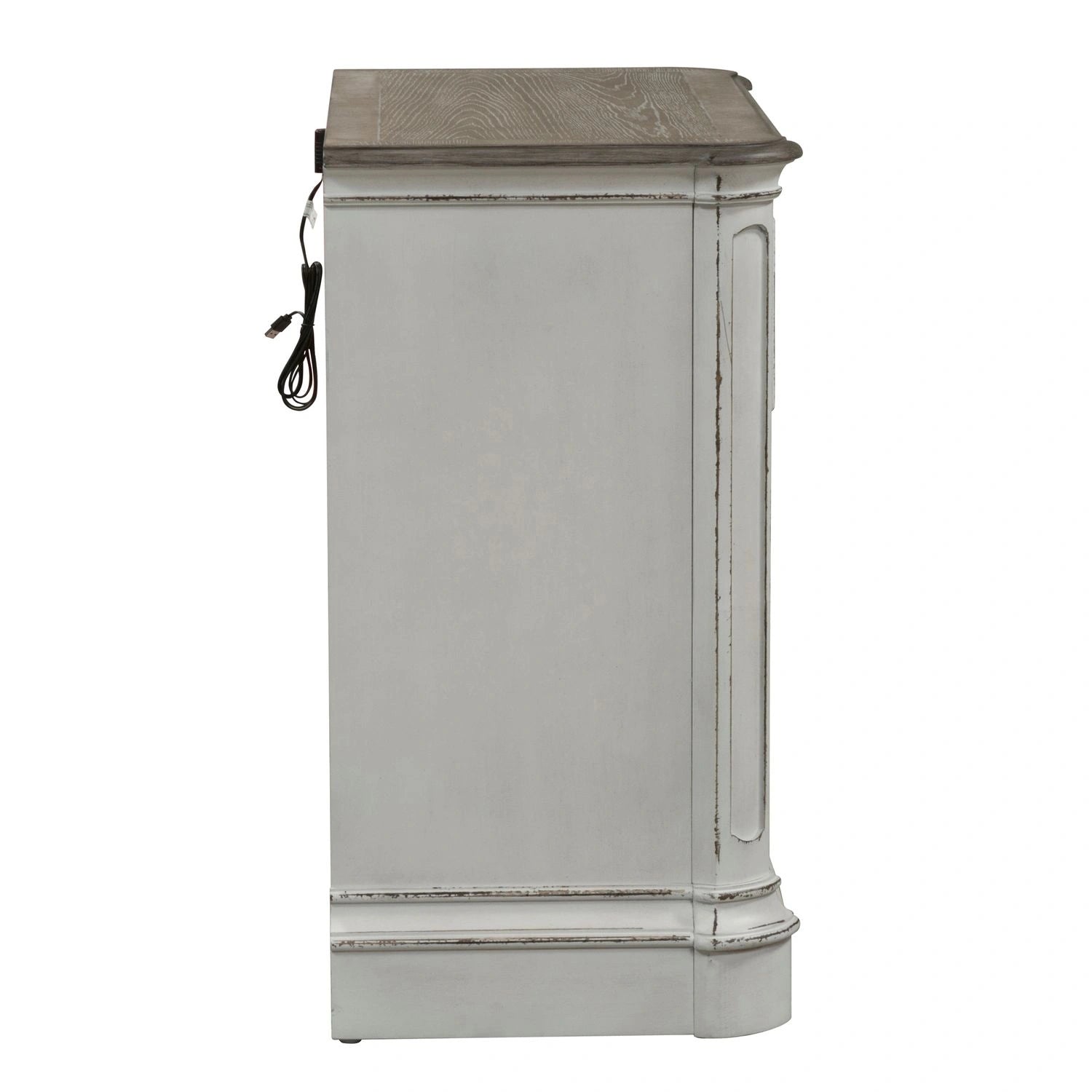Magnolia Manor 3 Drawer Bedside Chest in Antique White image