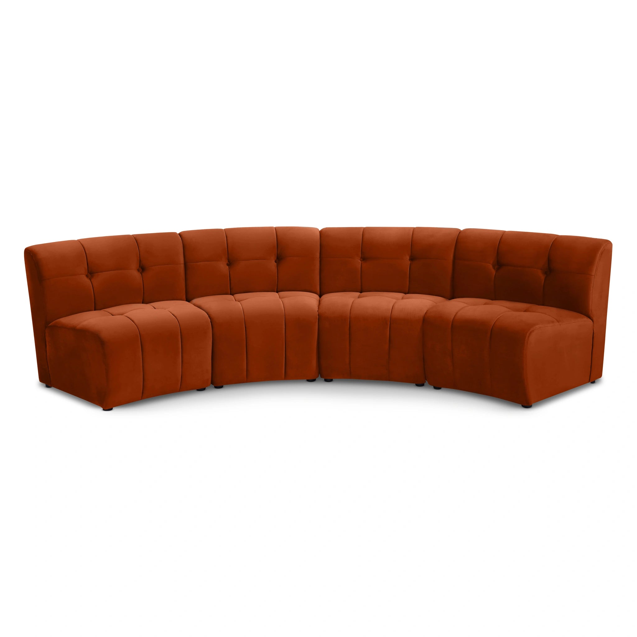 Limitless Cognac Velvet 4pc. Modular Sectional