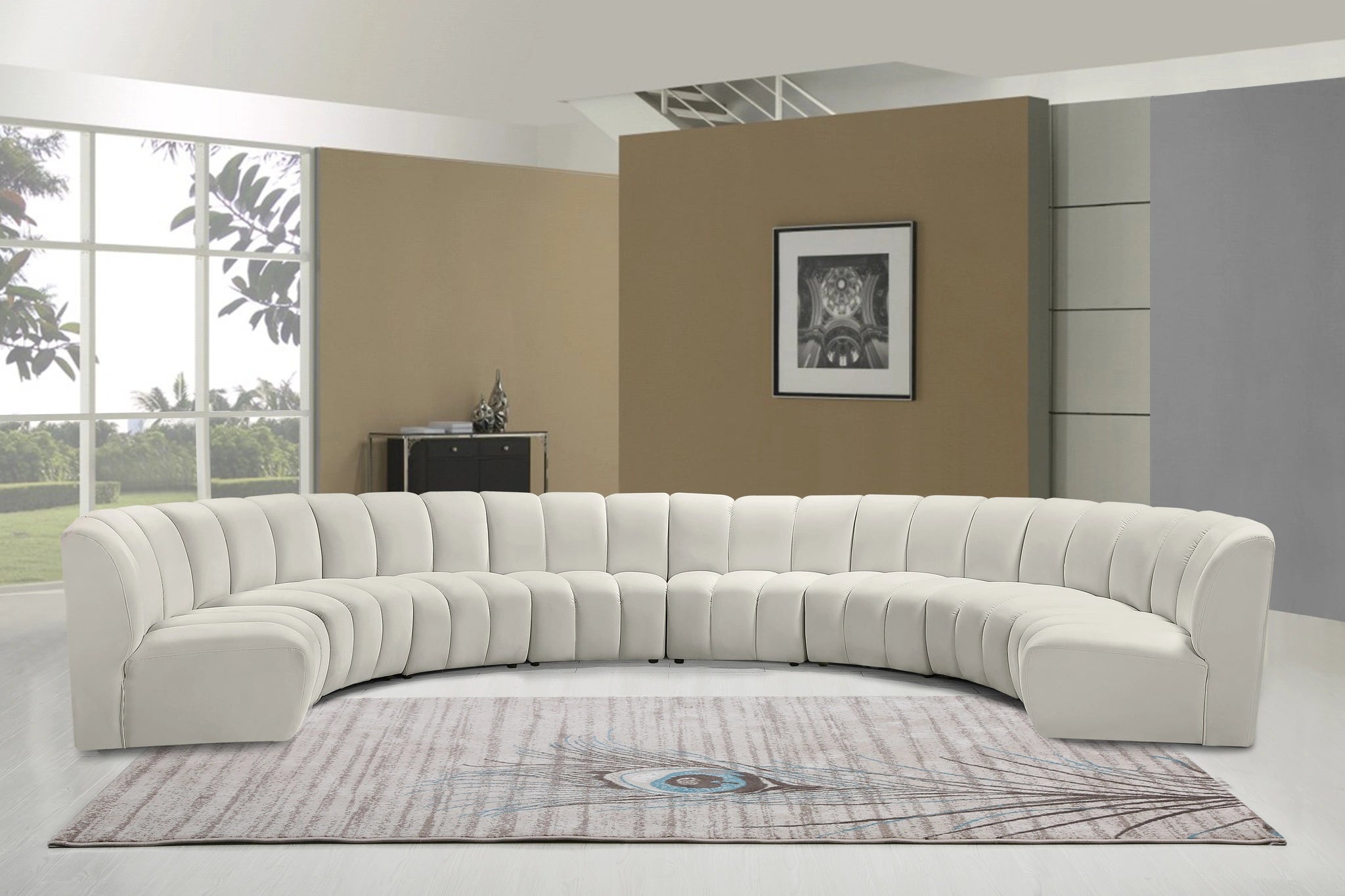 Infinity Cream Velvet 8pc. Modular Sectional