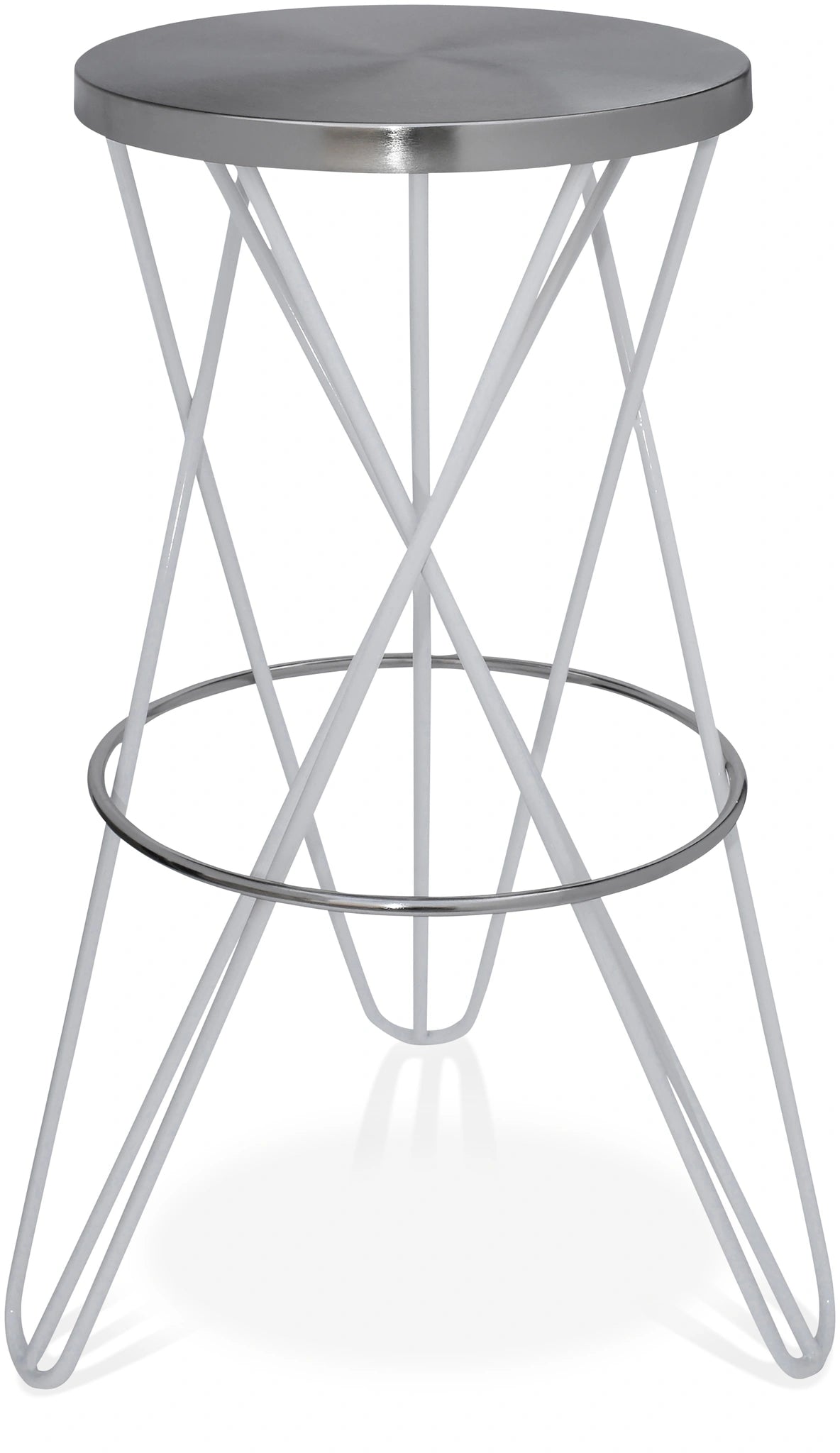 Mercury White / Silver Bar Stool