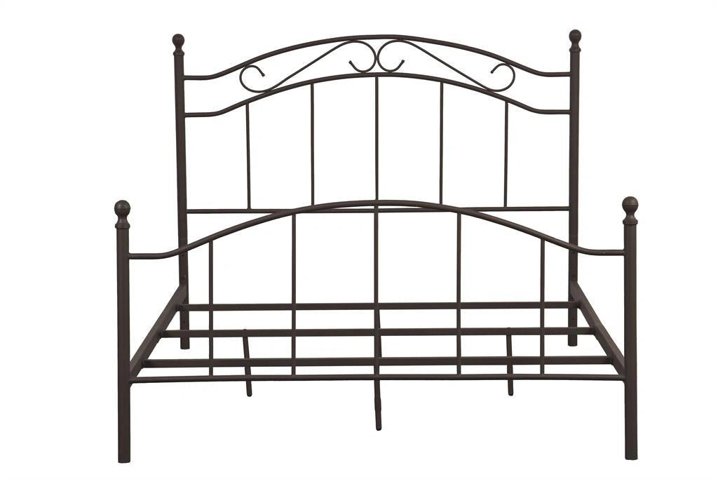 Pulaski All-in-One Brown "Scroll" Metal Queen Bed