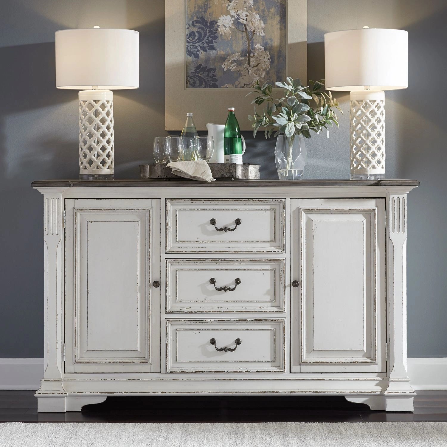 Abbey Park Buffet in Antique White image
