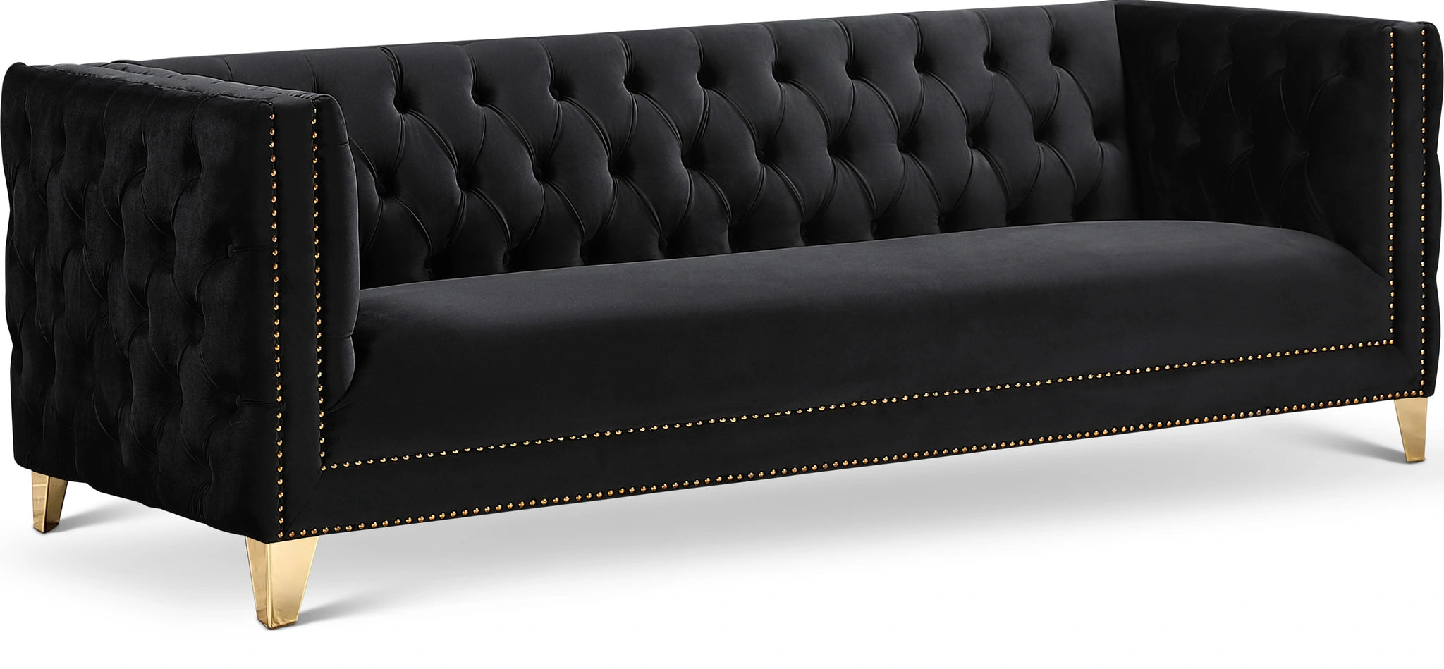 Michelle Black Velvet Sofa
