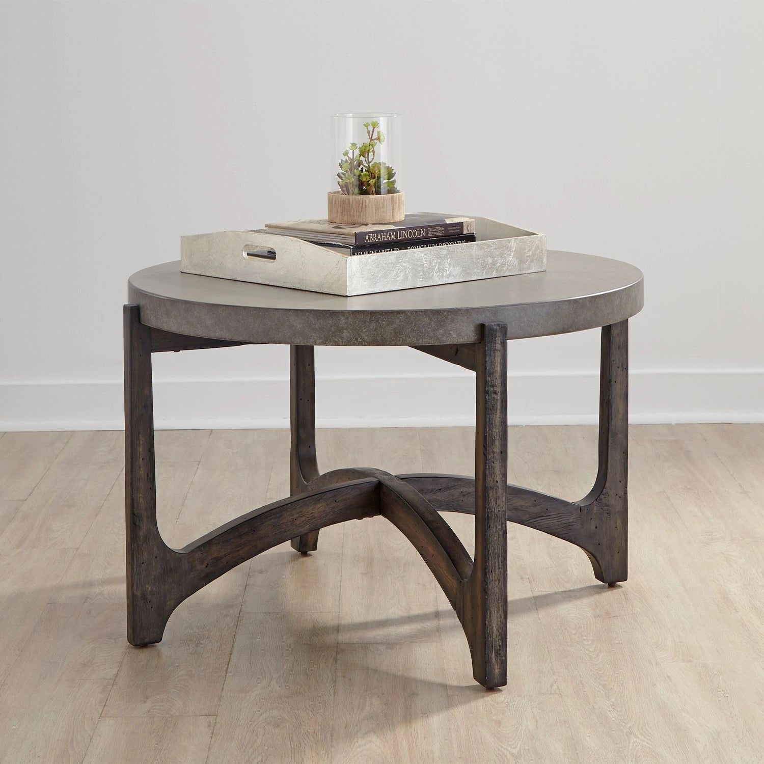 Cascade Round Cocktail Table in Wire Brush Rustic Brown image
