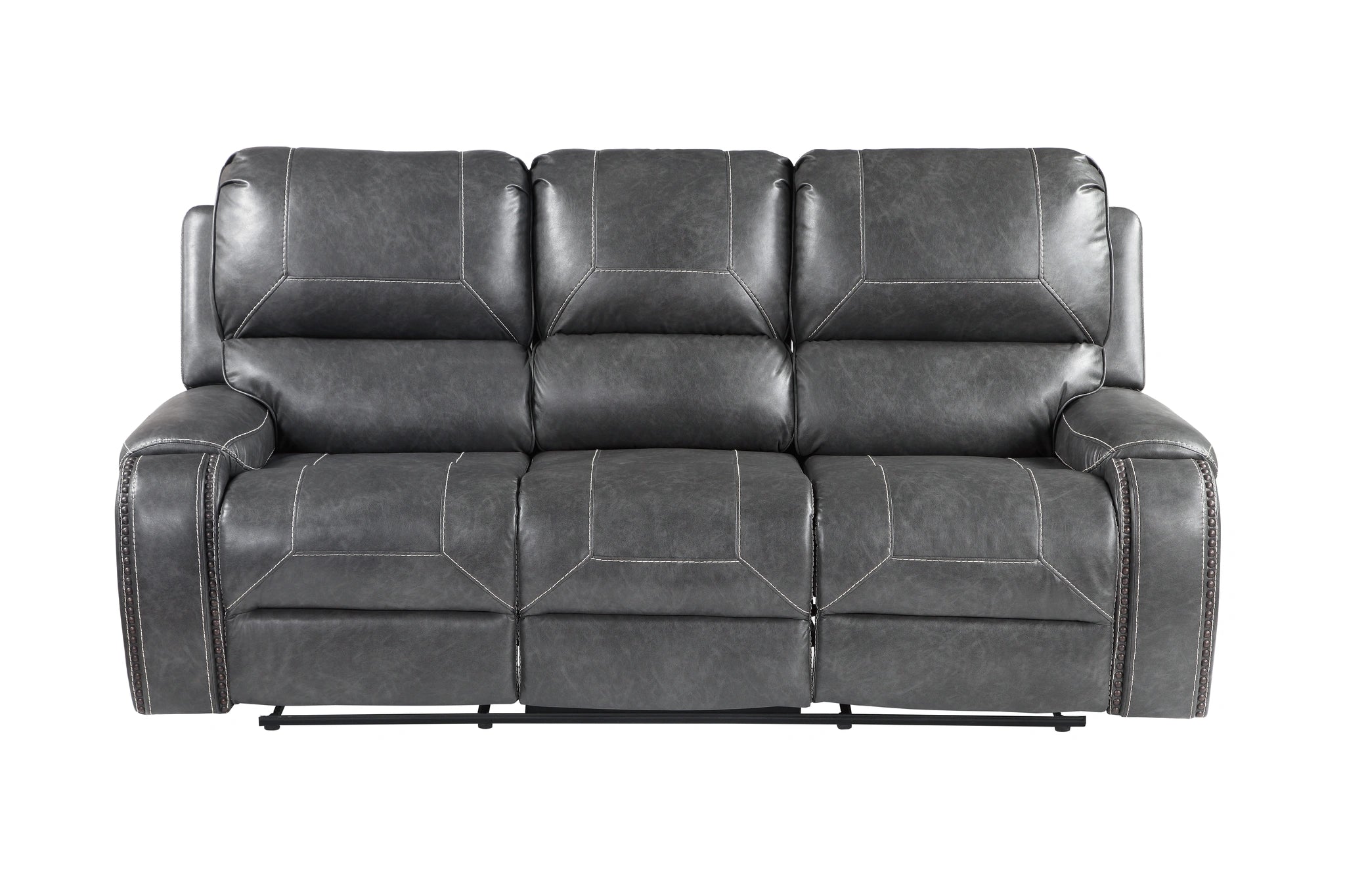 Steve Silver Keily Manual Reclining Sofa w/ Dropdown Table in Dove Grey