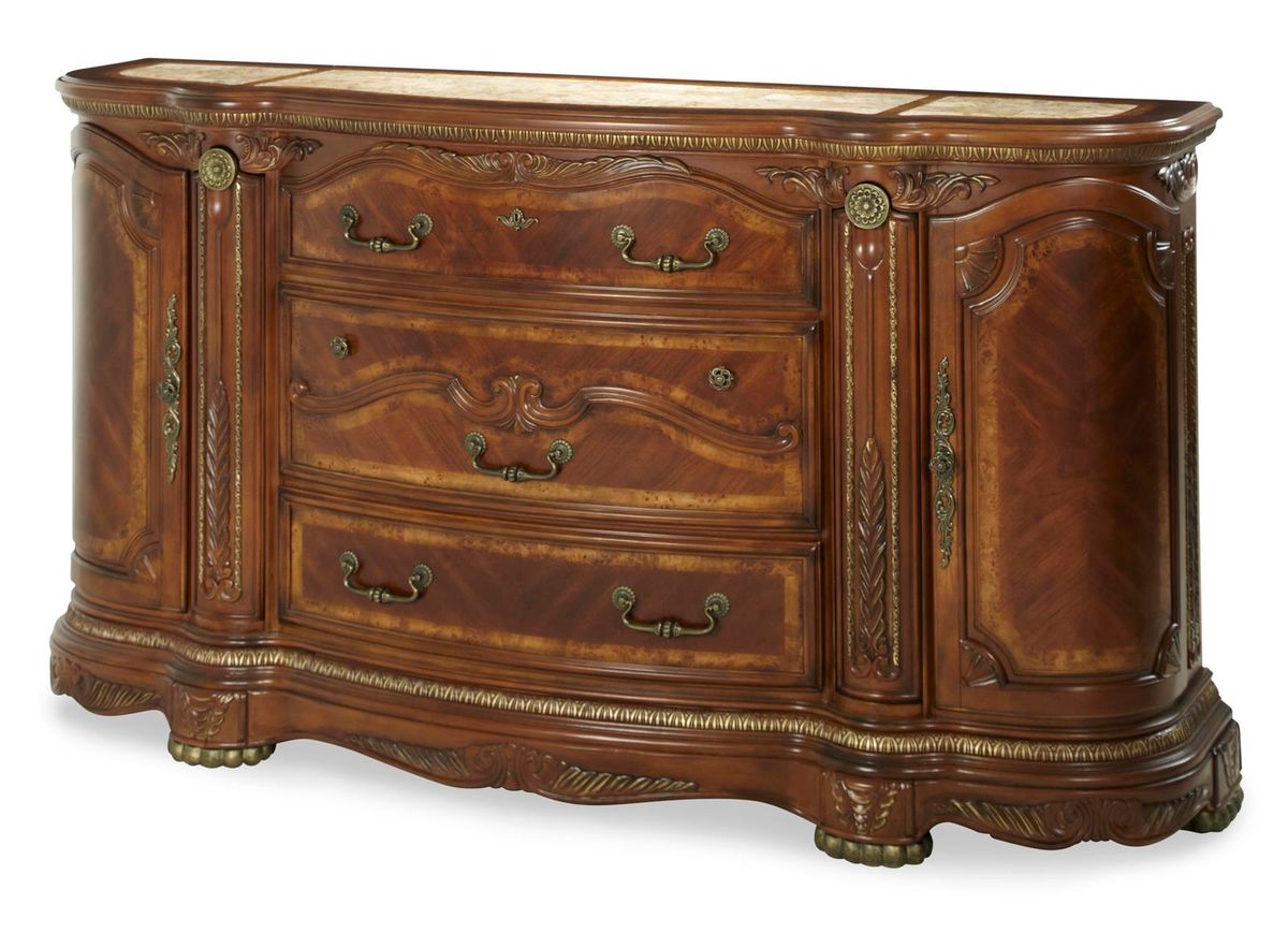 AICO Cortina Dresser in Honey Walnut - Luxury Home Furniture (MI)