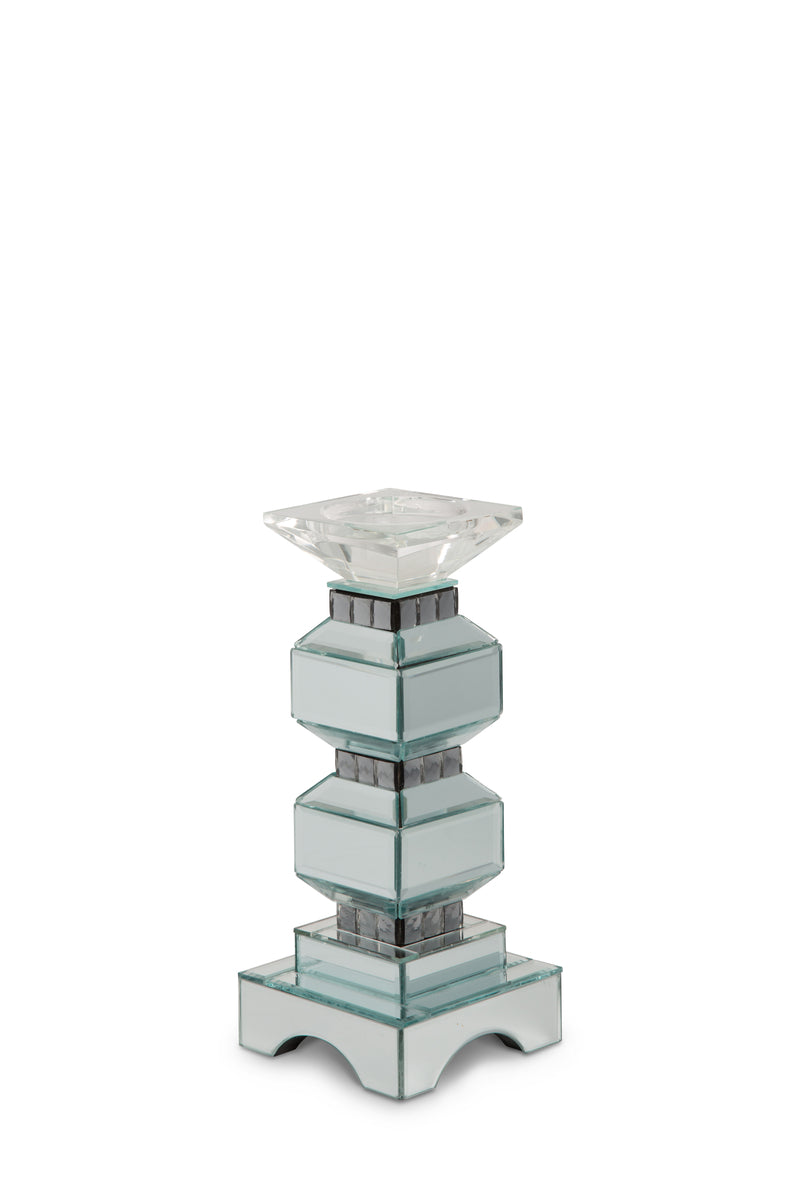 AICO Montreal 2-Tier Mirrored Candle Holder w/Crystal Accents (2/pack) - Luxury Home Furniture (MI)