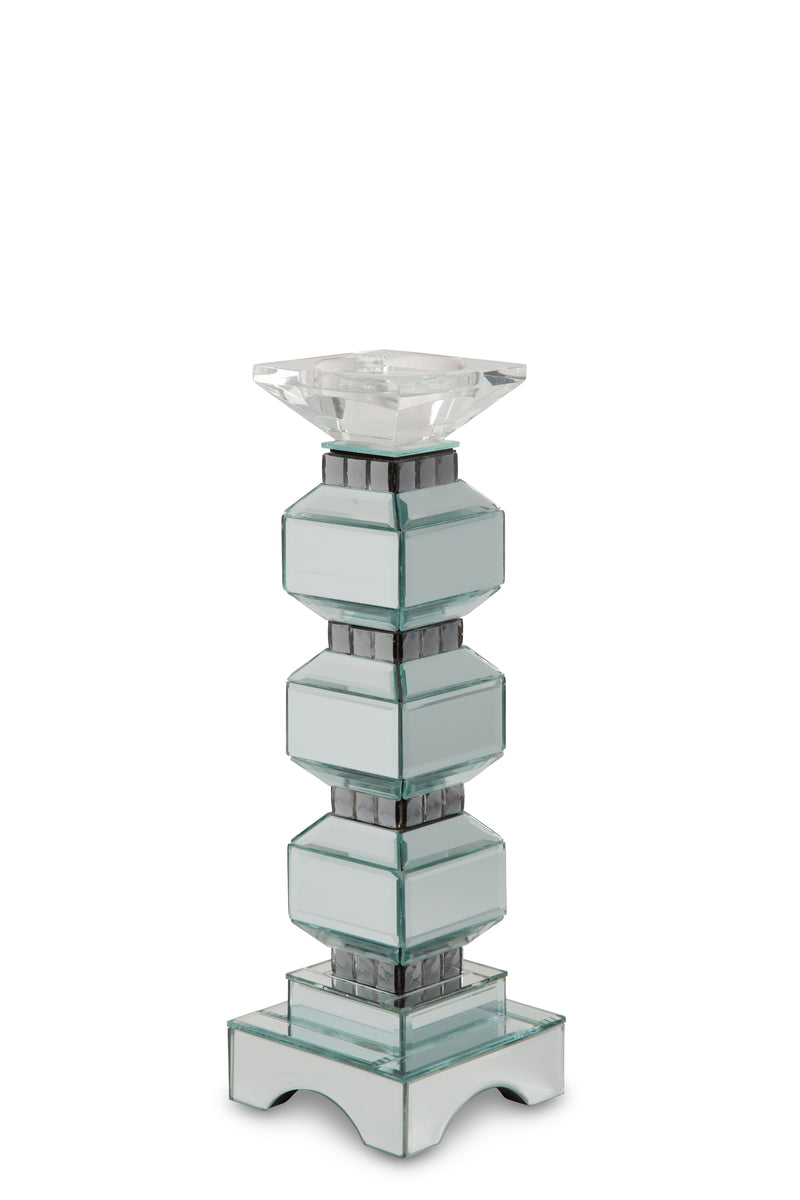 AICO Montreal 3-Tier Mirrored Candle Holder w/Crystal Accents (2/pack) - Luxury Home Furniture (MI)