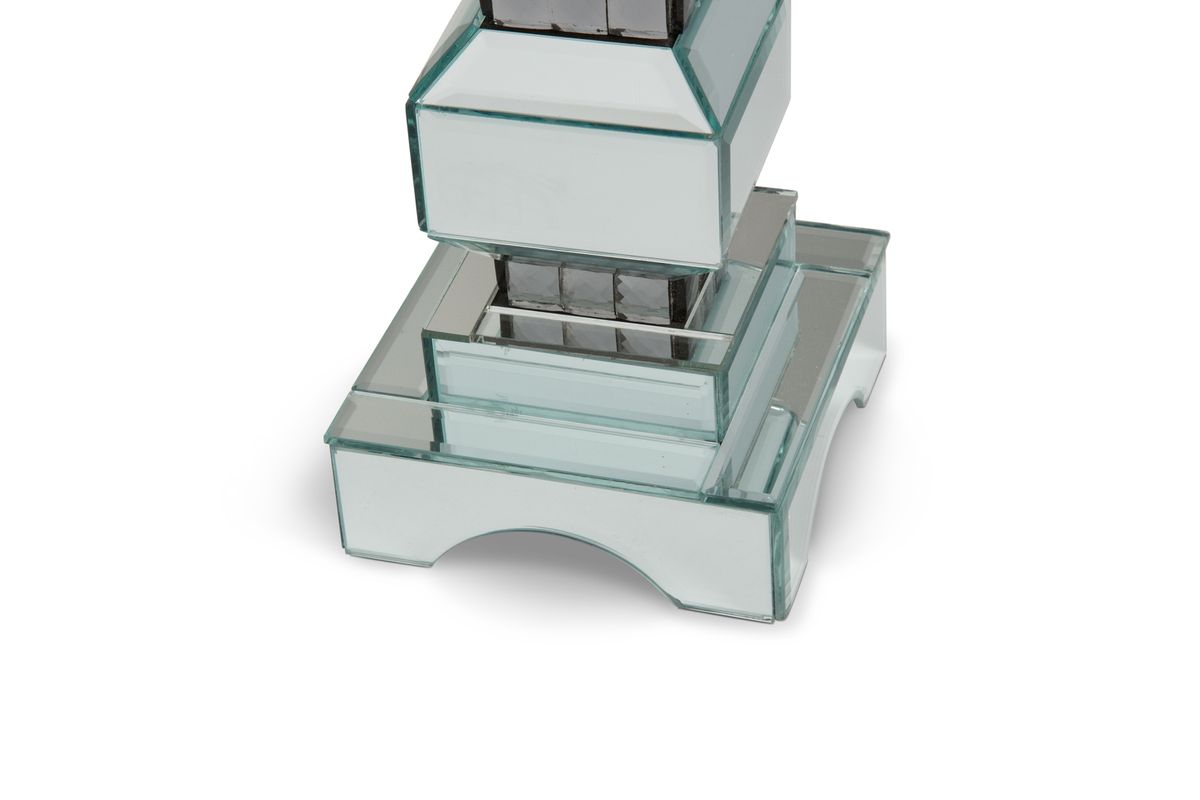 AICO Montreal 4-Tier Mirrored Candle Holder w/Crystal Accents (2/pack) - Luxury Home Furniture (MI)