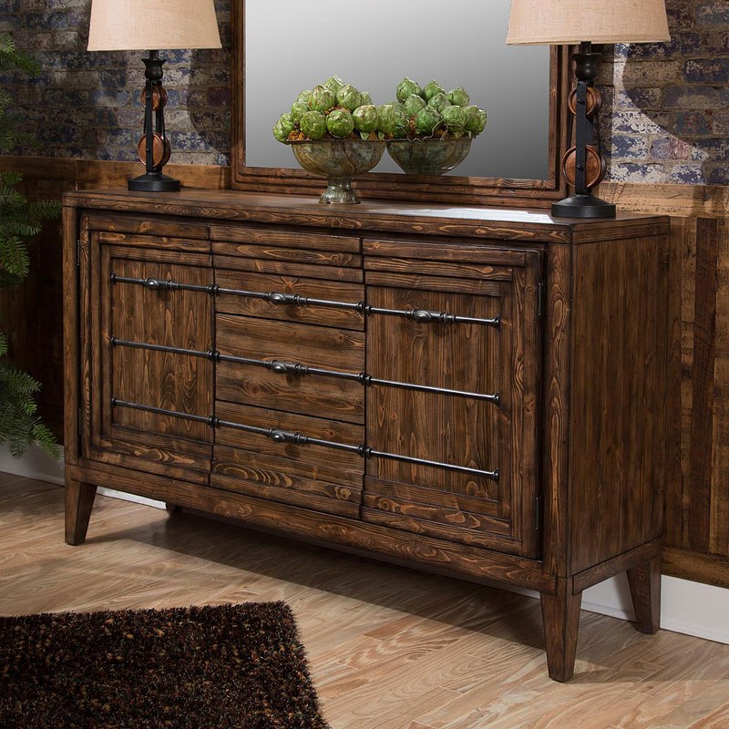 Aico Carrollton Sideboard in Rustic Ranch - Luxury Home Furniture (MI)