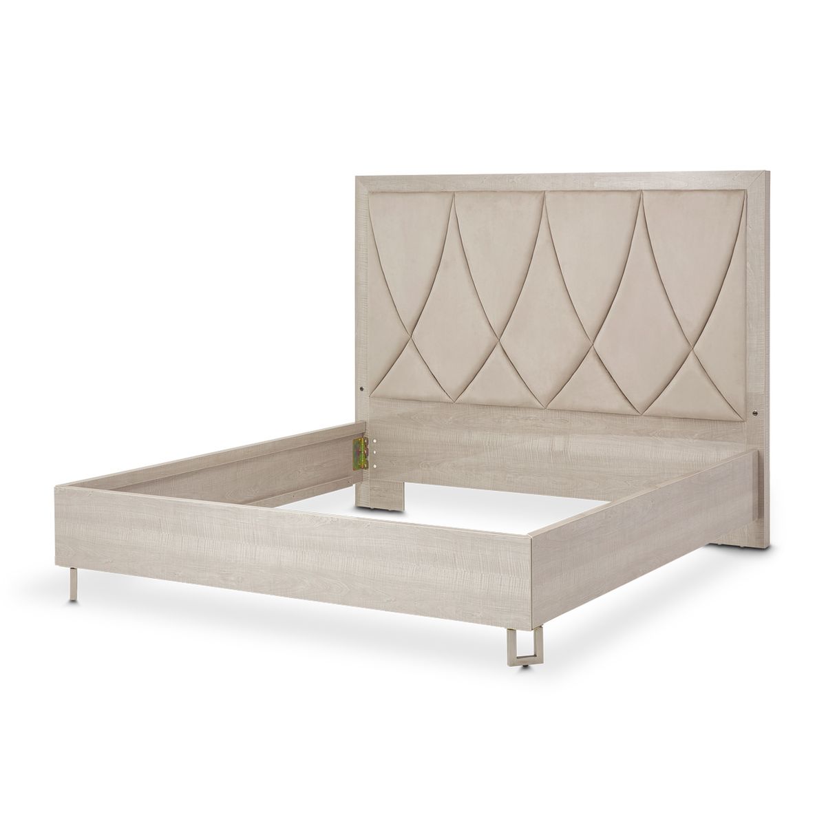 AICO Marin Queen Panel Bed in Greige
