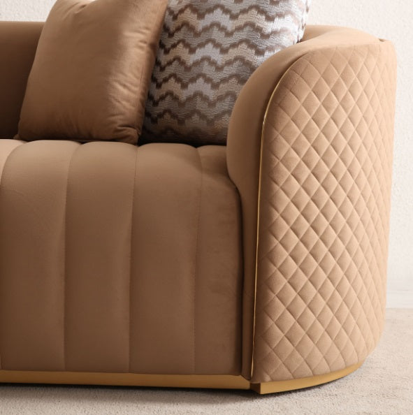 AICO Furniture Ariana Sofa in Caramel Gold - Luxury Home Furniture (MI)