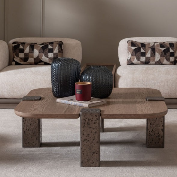 AICO Furniture Bristol Point Large Cocktail Table in Saddle Brown - Luxury Home Furniture (MI)