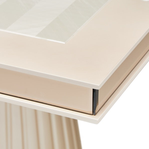 AICO Furniture Carmela Rectangular Dining Table in Shimmer Ivory - Luxury Home Furniture (MI)
