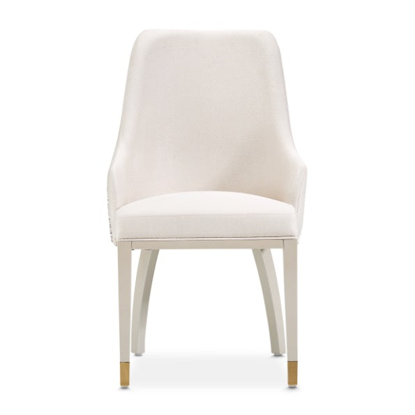 AICO Furniture Carmela Dining Arm Chair (Set of 2) in Shimmer Ivory - Luxury Home Furniture (MI)