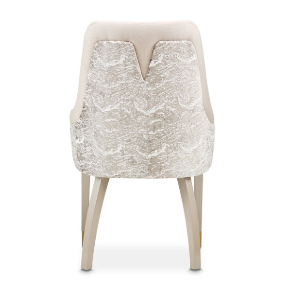 AICO Furniture Carmela Dining Arm Chair (Set of 2) in Shimmer Ivory - Luxury Home Furniture (MI)