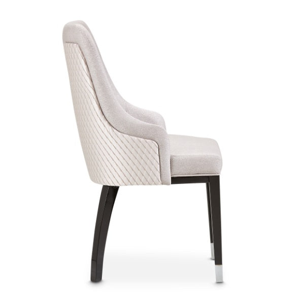 AICO Furniture Carmela Dining Arm Chair (Set of 2) in Glossy Charcoal Sand - Luxury Home Furniture (MI)