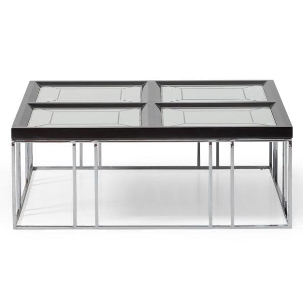 AICO Furniture Carmela Cocktail Table in Glossy Charcoal Sand - Luxury Home Furniture (MI)