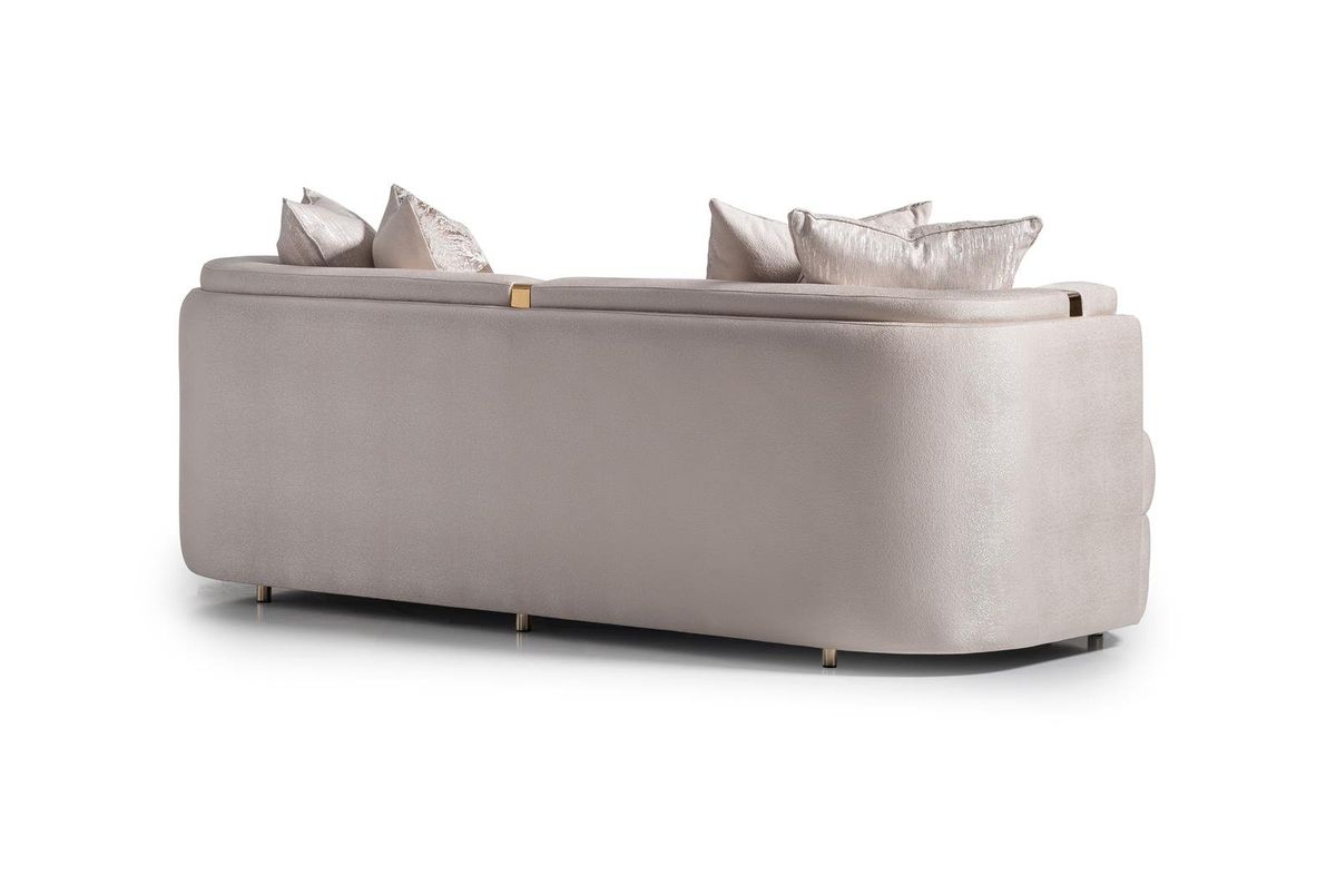 AICO Carmela Sofa Almond in Shimmer Ivory - Luxury Home Furniture (MI)