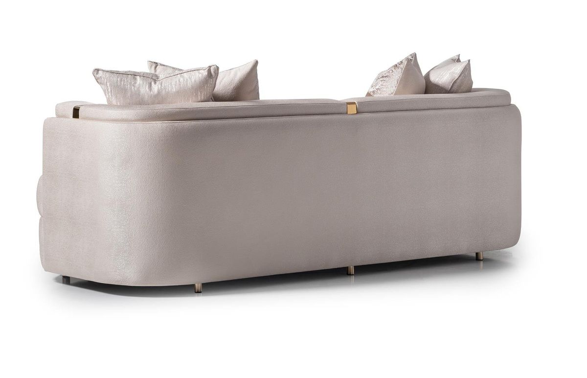 AICO Carmela Sofa Almond in Shimmer Ivory - Luxury Home Furniture (MI)
