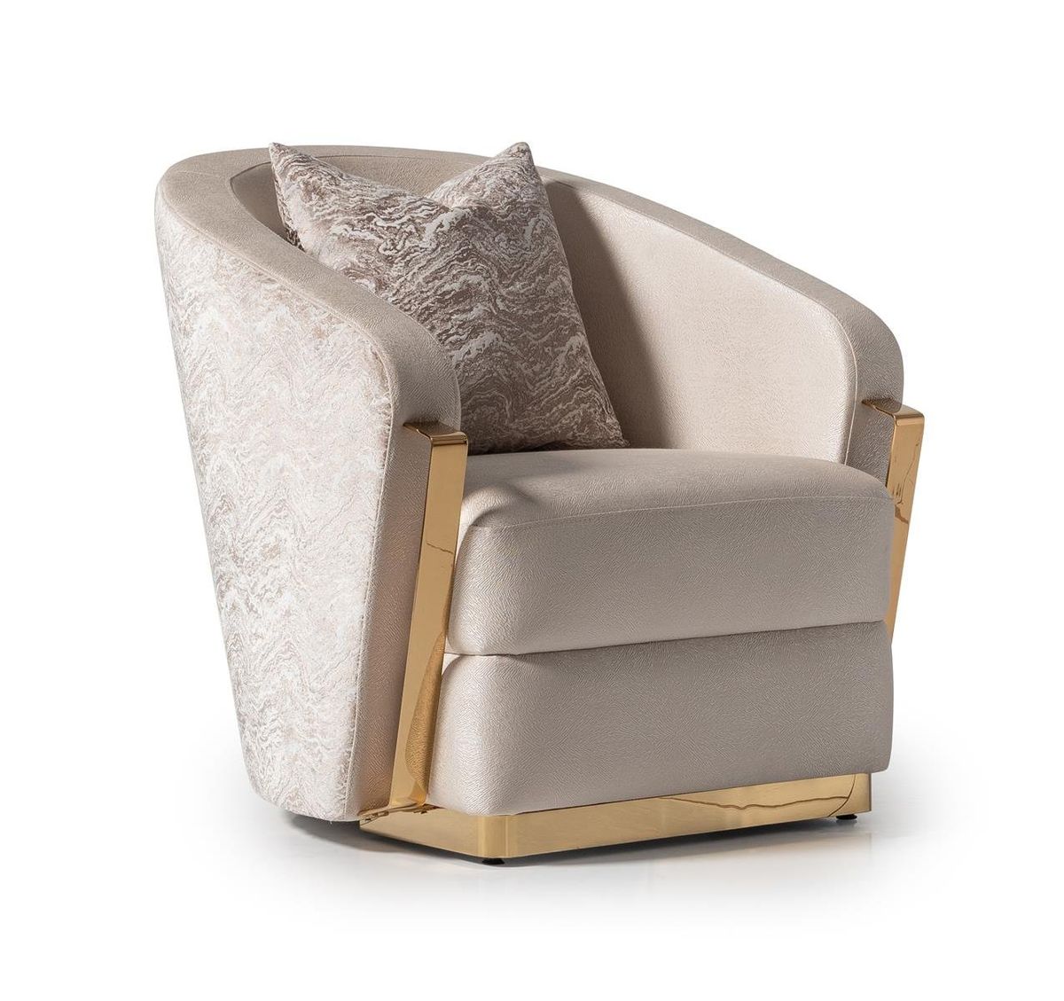 AICO Carmela Accent Chair in Shimmer Ivory - Luxury Home Furniture (MI)