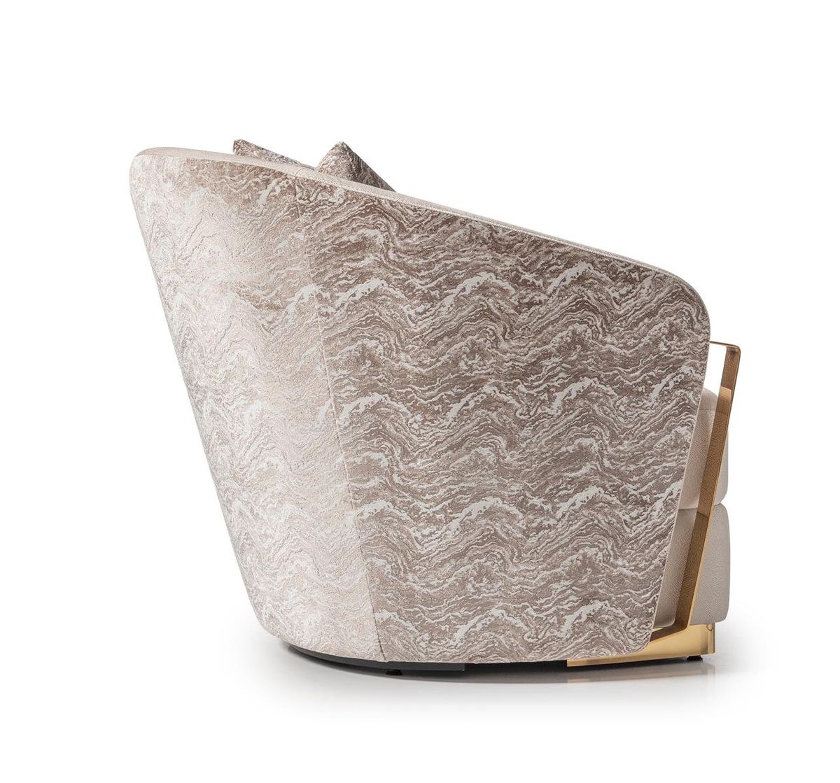 AICO Carmela Accent Chair in Shimmer Ivory - Luxury Home Furniture (MI)