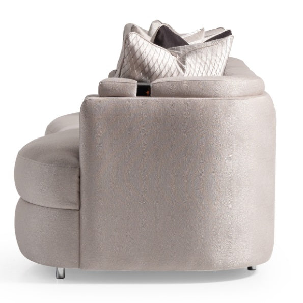 AICO Furniture Carmela Mansion Sofa Zinc in Silver - Luxury Home Furniture (MI)