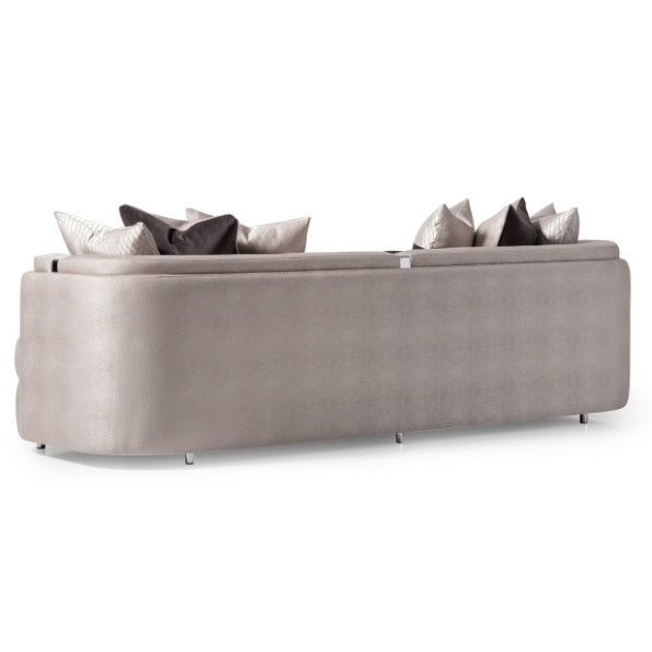 AICO Furniture Carmela Mansion Sofa Zinc in Silver - Luxury Home Furniture (MI)