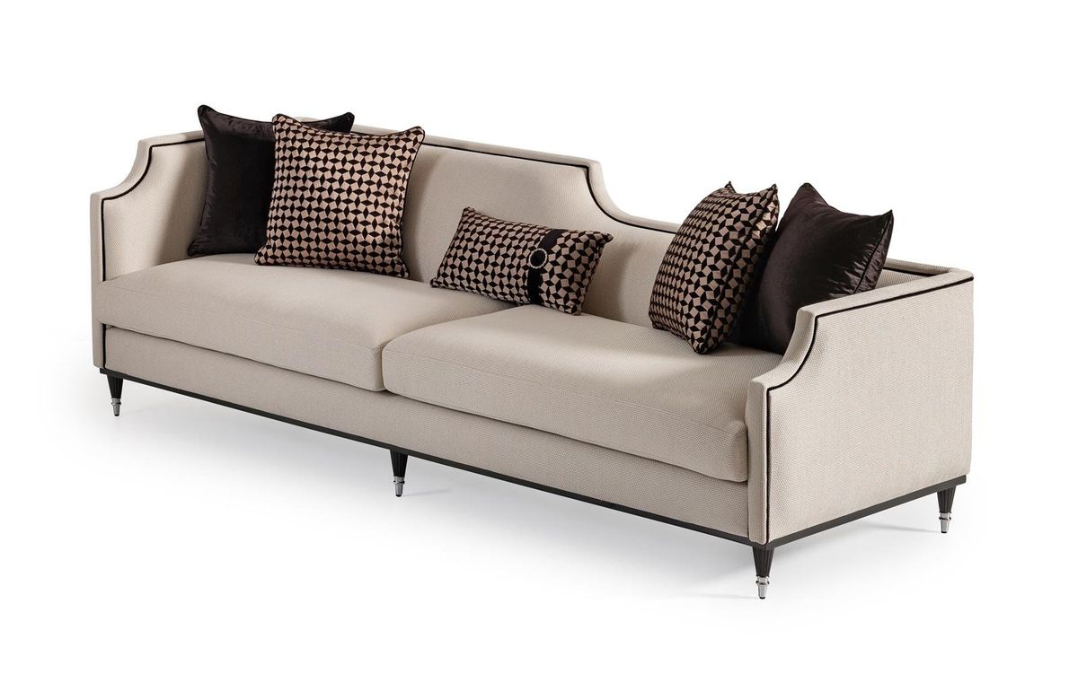 AICO La Francaise Mansion Sofa in Cafe/Black - Luxury Home Furniture (MI)
