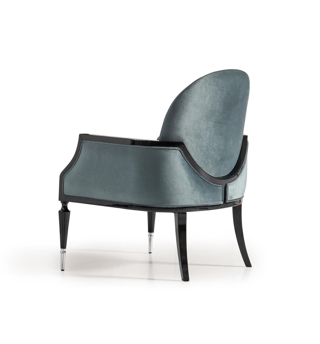 AICO La Francaise Accent Chair in Azure/Black - Luxury Home Furniture (MI)