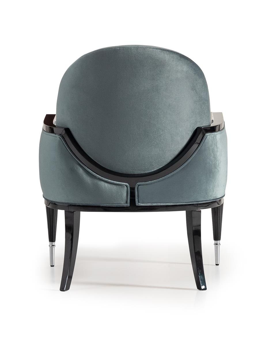 AICO La Francaise Accent Chair in Azure/Black - Luxury Home Furniture (MI)
