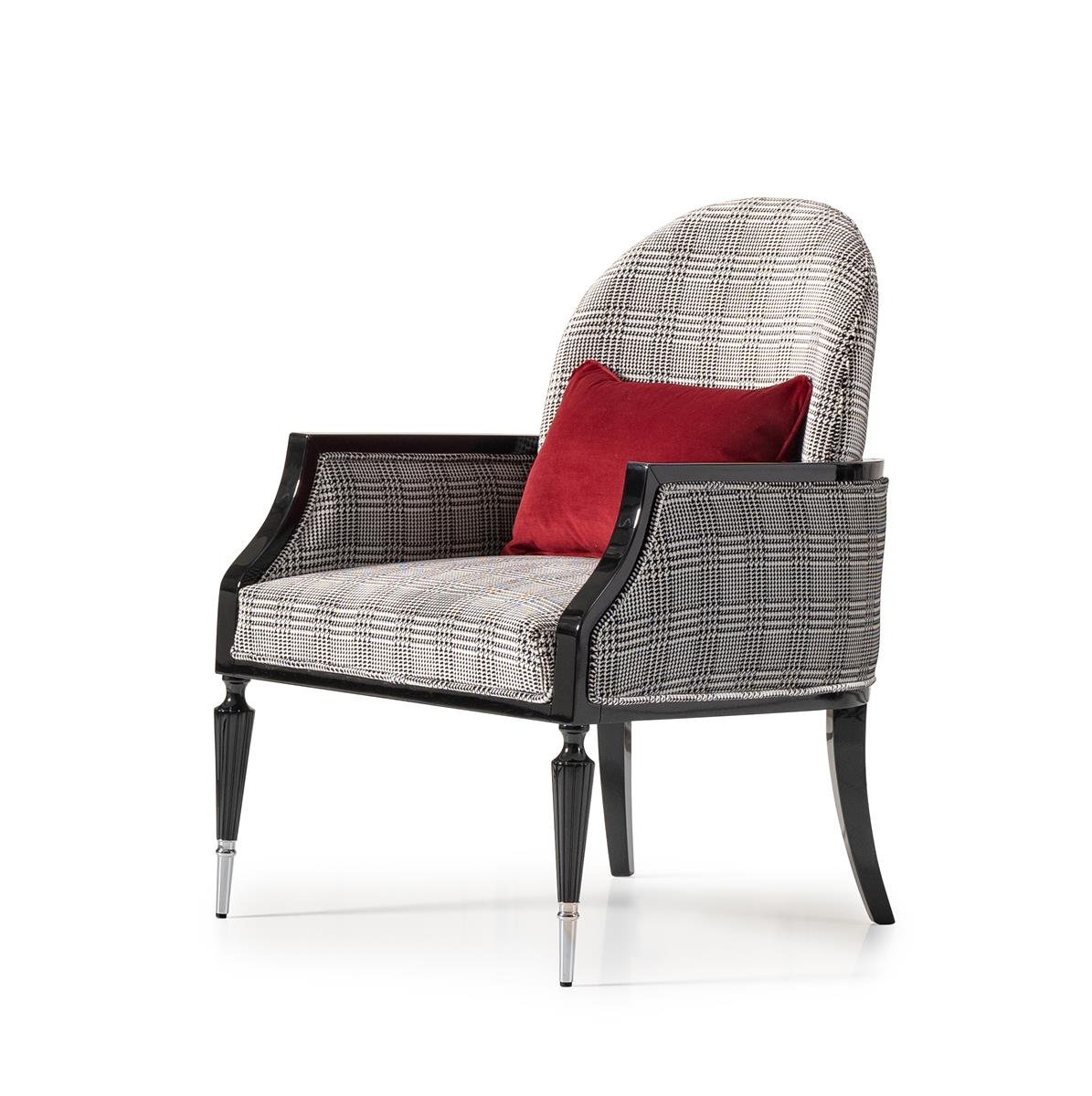 AICO La Francaise Accent Chair in Domino/Black - Luxury Home Furniture (MI)