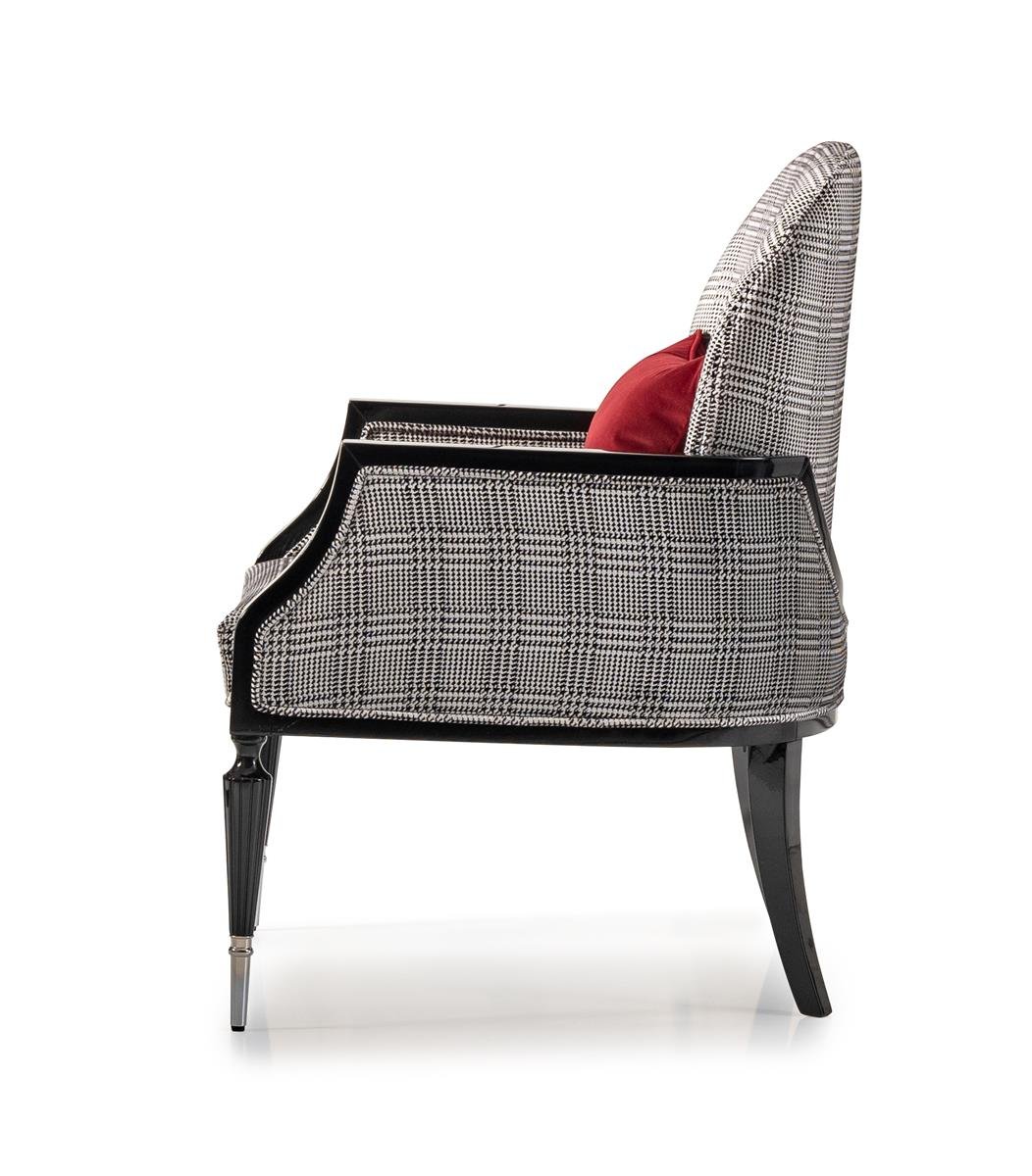 AICO La Francaise Accent Chair in Domino/Black - Luxury Home Furniture (MI)
