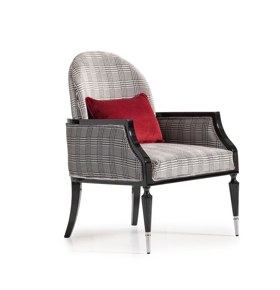 AICO La Francaise Accent Chair in Domino/Black - Luxury Home Furniture (MI)