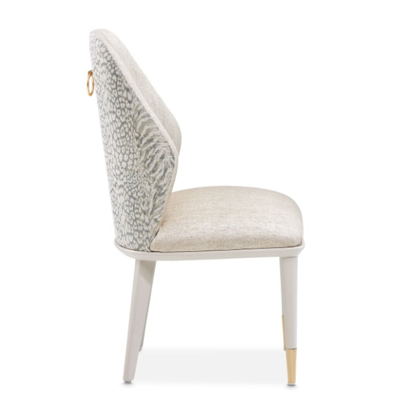 AICO Furniture Lisbon Side Chair in Silken Matte Cream - Luxury Home Furniture (MI)