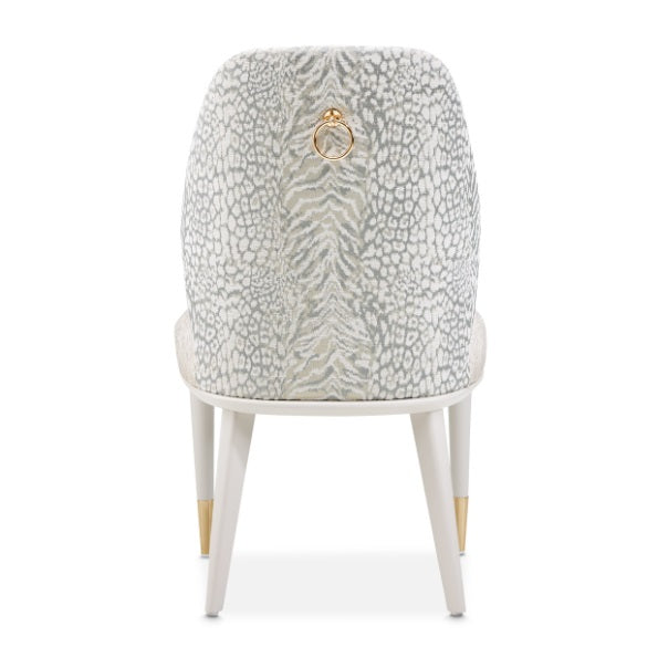 AICO Furniture Lisbon Side Chair in Silken Matte Cream - Luxury Home Furniture (MI)