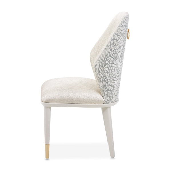 AICO Furniture Lisbon Side Chair in Silken Matte Cream - Luxury Home Furniture (MI)