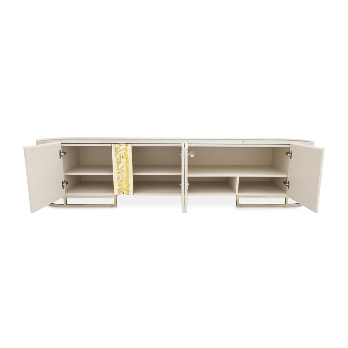 AICO Lisbon Media Cabinet in Silken Matte Cream - Luxury Home Furniture (MI)