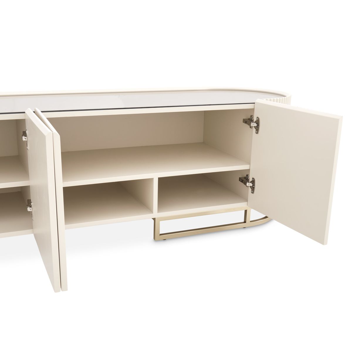 AICO Lisbon Media Cabinet in Silken Matte Cream - Luxury Home Furniture (MI)